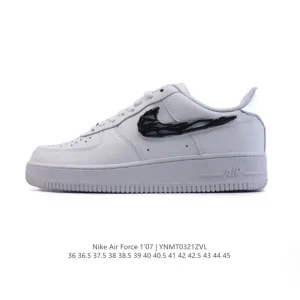 Nike Air Force 1 07 Low White Leather Sneakers with Air Cushion