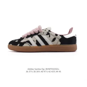 Adidas Samba Og Shoes Classic White Cow Print T-Toe Sneakers