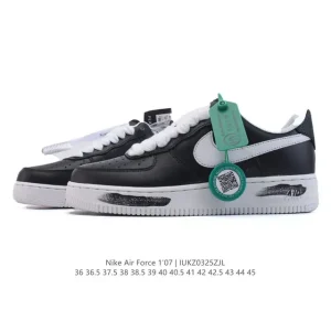Nike Air Force 1 07 Low White Leather Sneakers with Air Cushion