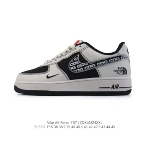 Nike Air Force 1 07 Low White Leather Sneakers with Air Cushioning