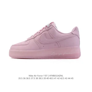 Nike Air Force 1 Low White Leather Sneakers with Gum Sole