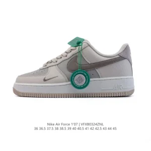 Nike Air Force 1 07 Low White Leather Sneakers with Air Cushion