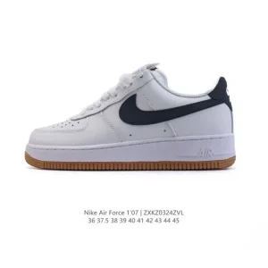 Nike Air Force 1 '07 Low White Leather Sneakers with Air Cushioning
