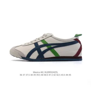 ASICS Onitsuka Tiger Mexico 66 Classic Leather Retro Sneakers for Men and Women