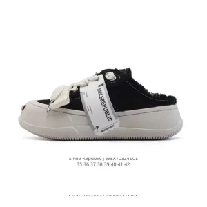 Smilerepublic Chunky Sole Canvas Shoes with Smile Design