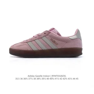 Adidas Originals Gazelle Indoor Retro Leather Sneakers with Gum Sole