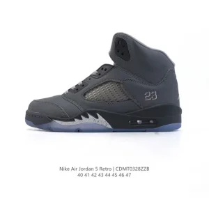 Jordan Air 5 Retro High Top Men's Basketball Shoes Black White