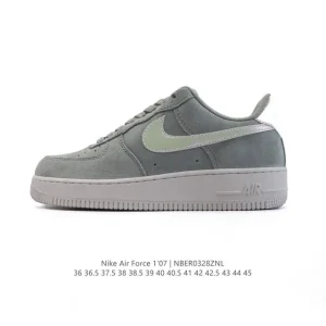 Nike Air Force 1 Low 07 White Leather Sneakers with Air Cushion Sole