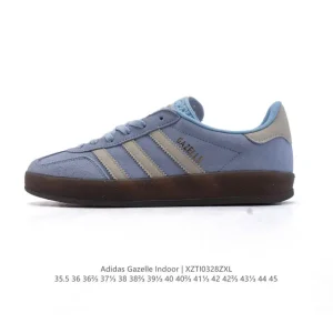 Adidas Originals Gazelle Indoor Retro Leather Sneakers with Gum Sole
