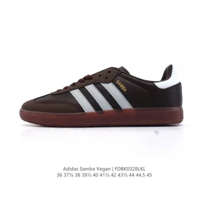Adidas Samba Vegan Leather Shoes White Gum Sole Retro Style