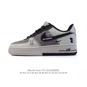 Nike Air Force 1 07 Low White Leather Sneakers with Air Cushion
