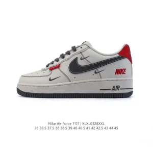 Nike Air Force 1 '07 Low White Leather Sneakers with Air Cushion