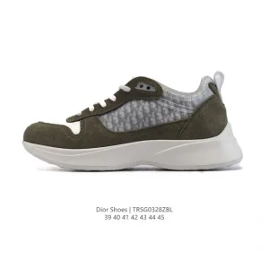 Dior Men's Low-Top Retro Running Sneakers with Thick Sole