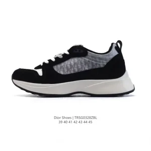 Dior Men's Low-Top Retro Running Shoes with Thick Sole