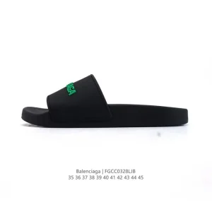 Balenciaga Logo Pool Slides Summer Fashion Casual Beach Slippers