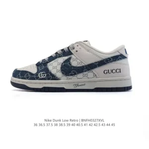 Nike Dunk Low Retro Gucci Collaboration Vintage Basketball Sneakers