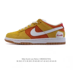Nike Dunk Low Retro Vintage Basketball Sneakers with Leather Upper