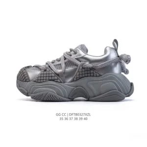 Gg Cc Luxury Chunky Sneakers for Women with Deconstructed Straps