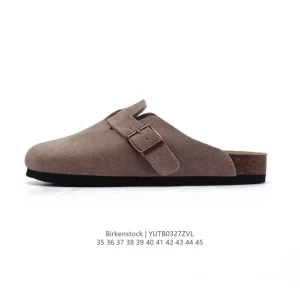 Birkenstock Boston Suede Shearling Shearling Lined Leather Cork Sandal