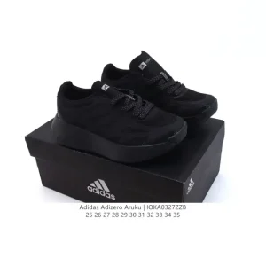 Adidas Adizero Aruku Kids Shoes White Thick Sole Running Sneakers