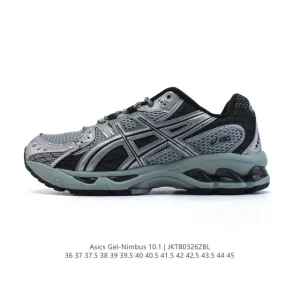ASICS Gel-Nimbus 10.1 Retro Grey Running Shoes with 3M Reflective Details