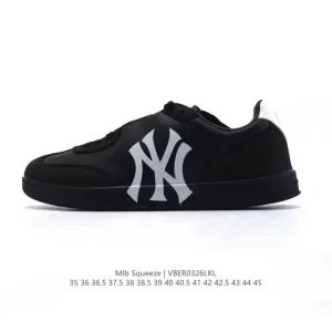 MLB Squeeze Sneaker Black Comfortable Cushioning Durable Low-Top Unisex Skate Shoe