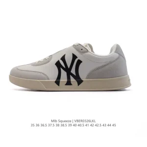 MLB Squeeze Sneakers Black White Low-Top Comfort Cushion Skate Shoes Unisex