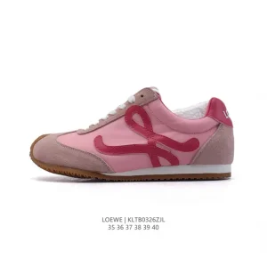 Loewe Ballet Runner 2.0 Leather Low-Top Sneakers with Round Toe