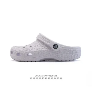 New Crocs Crocodile Texture Closed Toe Clog Sandal for Beach and Home