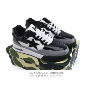 Bape x Nike Air Force 1 Sta Low Camo Sneakers with Air Sole