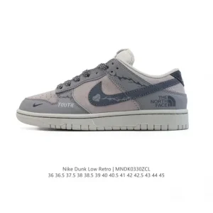 Nike SB Dunk Low Pro North Face Collaboration Vintage Leather Sneakers