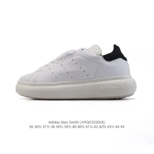 Adidas Stan Smith Thick Sole White Leather Classic Low-Top Sneakers for Women and Men