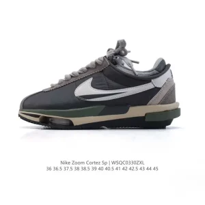 Sacai x Nike Air Zoom Cortez SP Grey White Anniversary Running Shoe