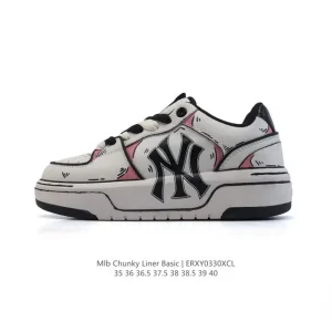 MLB Chunky Liner Basic Women's Hand-Drawn Chunky Sole Dual Lace Sneakers