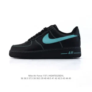 Nike Air Force 1 '07 Low White Leather Casual Sneakers with Air Cushioning