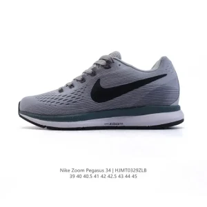 Nike Zoom Pegasus 34 Running Shoes Black Cushioning Mesh Breathable