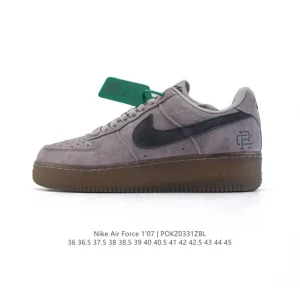 Nike Air Force 1 Low 07 White Leather Sneakers with Air Cushion