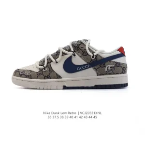 Nike Dunk Low Retro Gucci Collab 2025 New Year Deconstructed Leather Shoes