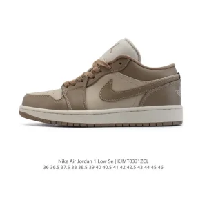 Air Jordan 1 Low Retro Classic Leather Basketball Shoes with Air Cushion