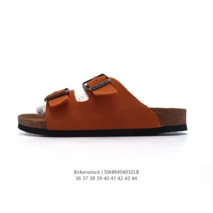 Birkenstock Unisex Leather Slides with Cork Footbed and EVA Sole