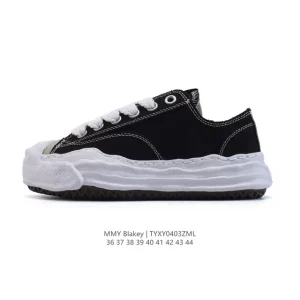 Mmy Maison Mihara Yasuhiro Blakey Dirty Canvas Low Top Sneakers