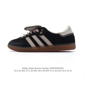 Wales Bonner x Adidas 2025 Fall Winter Collaboration Derby Shoe with Plush Fur Tongue