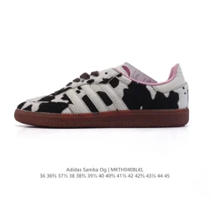 Adidas Samba OG Shoes Classic White Cow Print T-Toe Sneakers