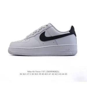 Nike Air Force 1 '07 Low White Leather Sneakers with Air Cushion