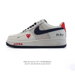 Nike Air Force 1 '07 Low White Leather Sneakers with Air Cushion