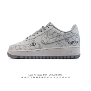 Nike Air Force 1 Low '07 White Leather Sneakers with Air Cushion
