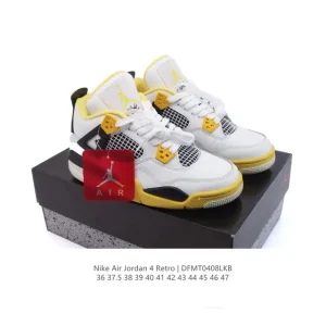 Jordan Air Retro 4 New Year Red Basketball Shoes for Men and Women