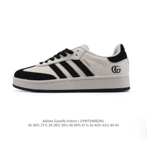 Adidas Originals Gazelle Indoor Retro Leather Sneakers with Gum Sole