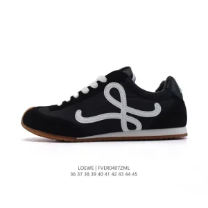 Loewe Ballet Runner 2.0 Leather Low-Top Sneakers with Asymmetrical Toe