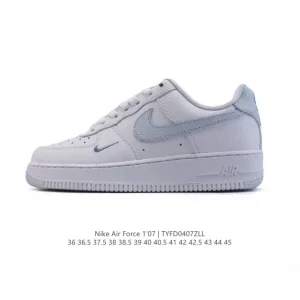 Nike Air Force 1 '07 Low White Leather Casual Sneakers with Air Cushion